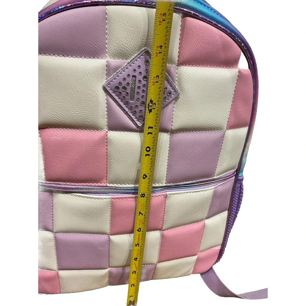 Miss Gwen's‎ OMG pink/purple Checkboard backpack with Heart pencil pouch